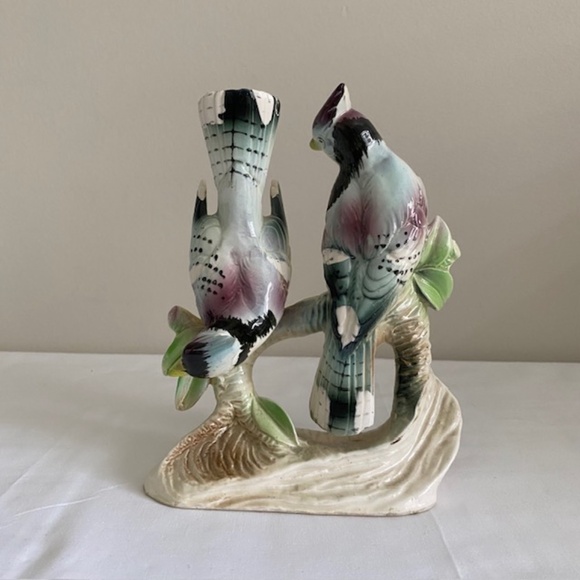 Vintage Blue Jays Hand Painted Porcelain Mid Century Made in Japan - Picture 1 of 8